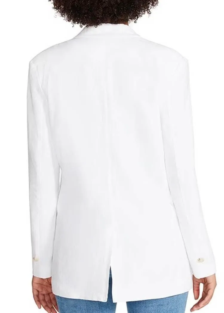 Steve Madden Linen on the Edge Blazer - White