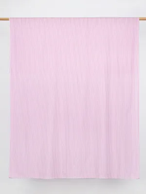 Stripe Cotton Poplin Shirting - Pink   White - Swatch